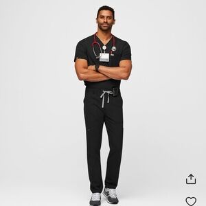 Men's Black Figs Scrub Set